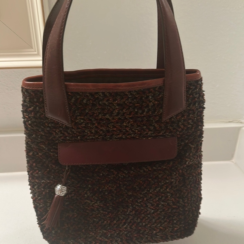 Brighton Elegant Brown Tweed Handbag